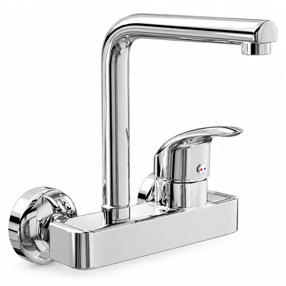 Wall Kitchen Mixer with Square Spout